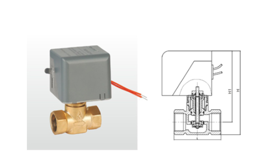 埃美柯黄铜电动二通阀结构图