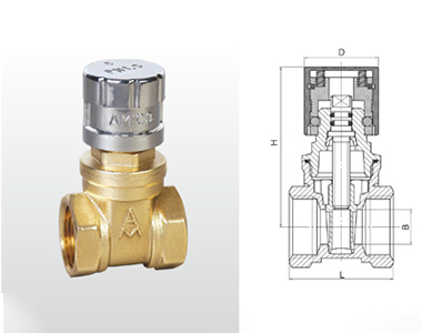 埃美柯黄铜磁性带锁闸阀结构图