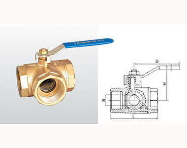 埃美柯三通球阀(L型)结构图