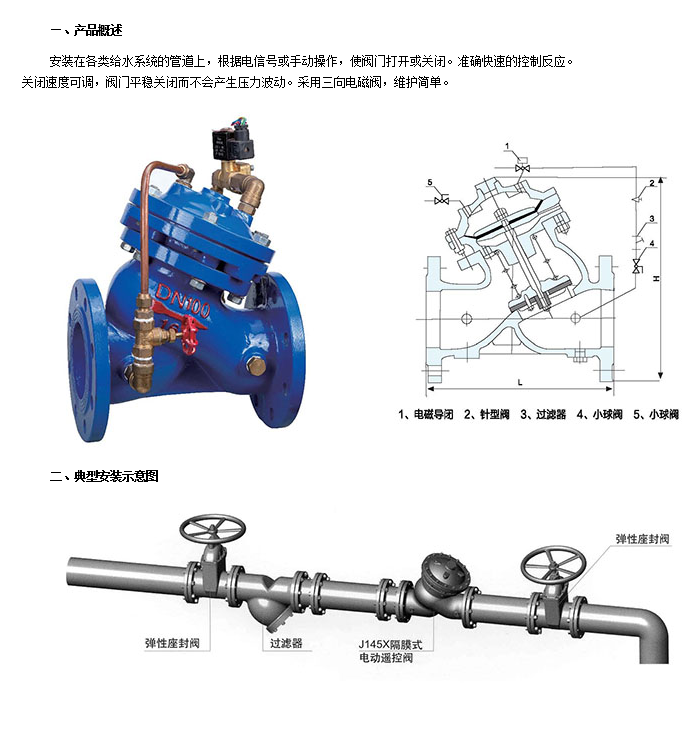 埃美柯隔膜式电动遥控阀参数图