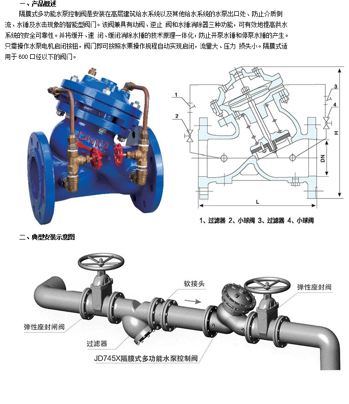 埃美柯活塞式多功能水泵控制阀技术参数